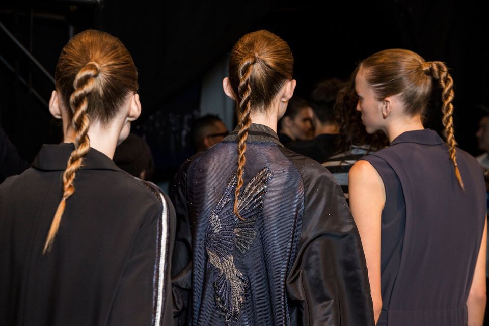 Rope Braid Ponytails At Public School's Spring 2016 Show