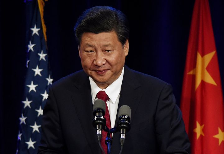 Chinese President Xi Jinping speaks during his welcoming banquet at the start of his visit to the United States, in Seattle, Washington on September 22, 2015.