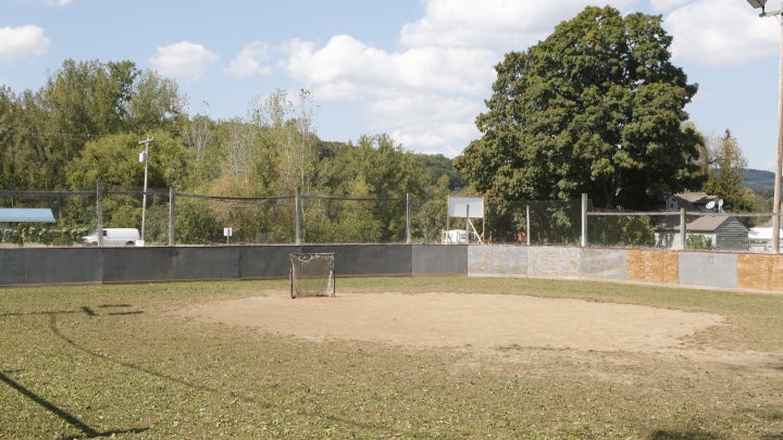 A lacrosse arena on the Onondaga Nation reservation where many Iroquois Nationals players, including the Thompson brothers, grew up playing lacrosse.