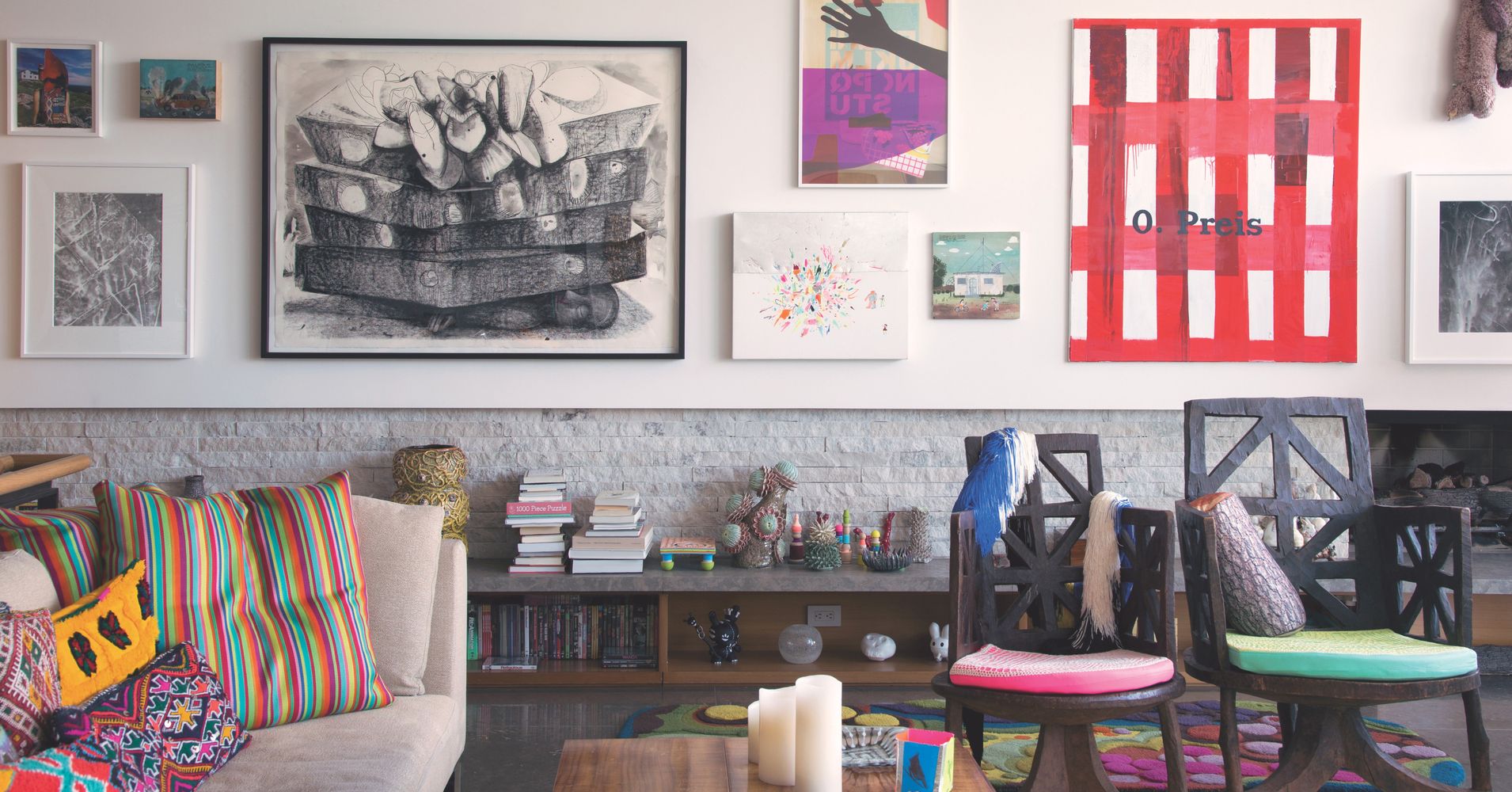 famous artist inspired living room