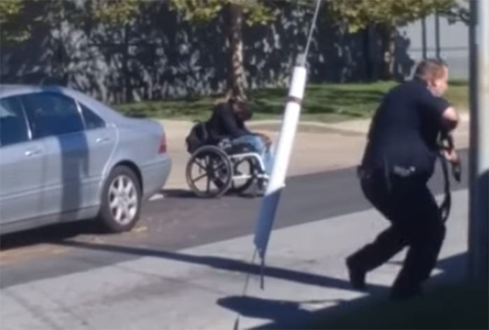 Video appears to show Delaware police fatally shoot man in a wheelchair.