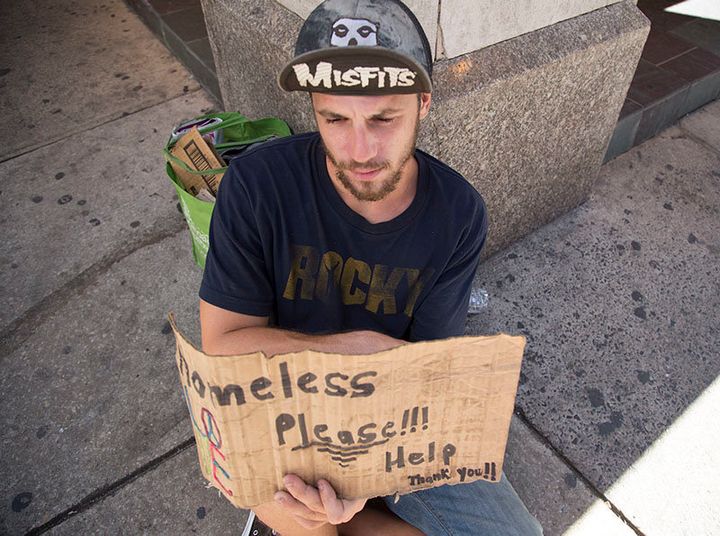 John Scott, originally from New Jersey, has been living on the streets of Philadelphia for over a year, as the city prepares for the arrival of Pope Francis.