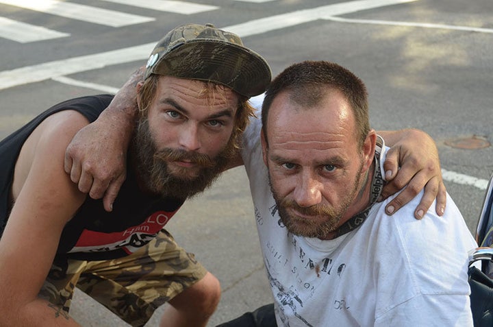 Dan Messing, left, and Joe McGraw are homeless in Philadelphia.