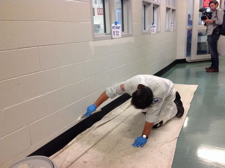 The prison got a fresh coat of paint days before Pope Francis was set to visit.