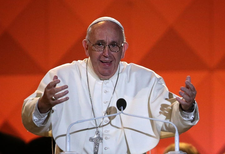 Pope Francis speaks as he visits the Festival of Families on Sept. 26, 2015, in Philadelphia.