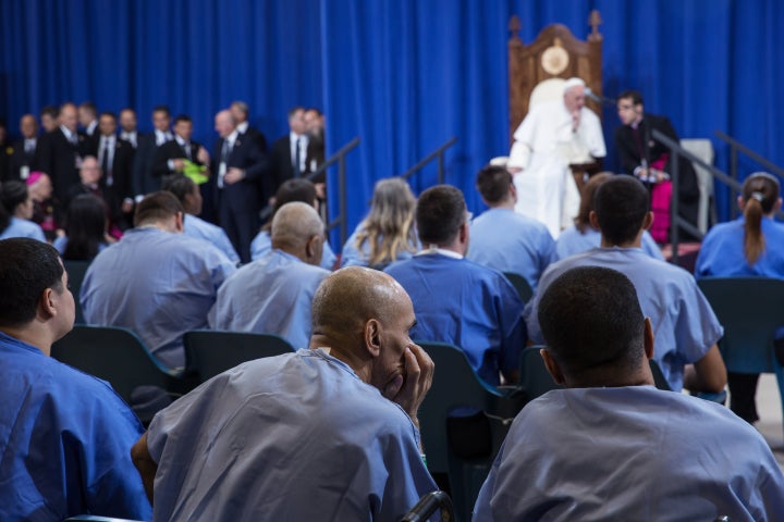 Pope Francis spoke at the Curran-Fromhold Correctional Facility on Sunday.