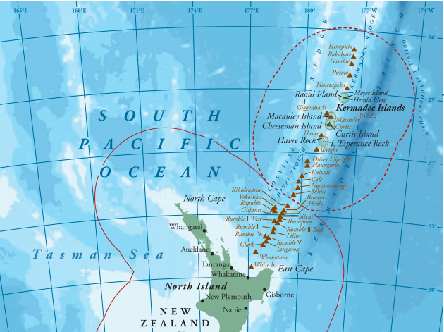 The 239,383-square-mile Kermadec Ocean Sanctuary will be located to the north-east of New Zealand and cover 15 percent of New Zealand's exclusive economic zone.