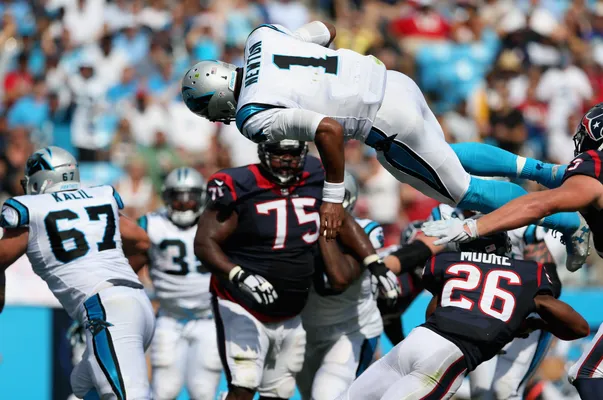 Cam Newton: Panthers star's shirt is him and son dabbing - Sports