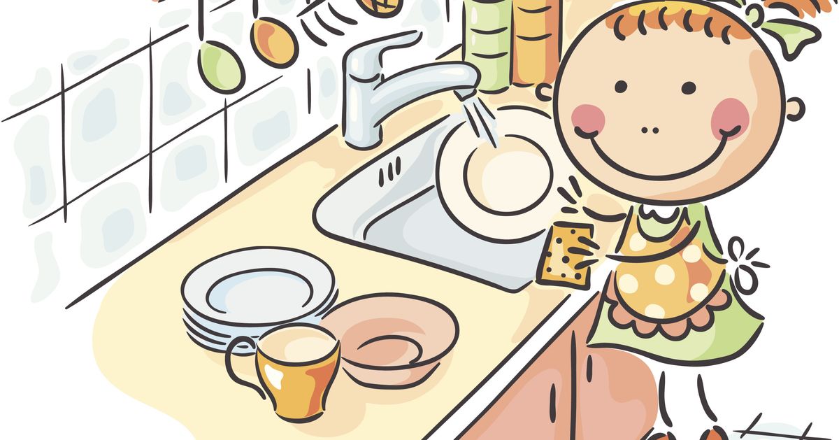 Do the dishes перевод. Мытье посуды для детей. Домашние дела иллюстрация. Кухня иллюстрация.