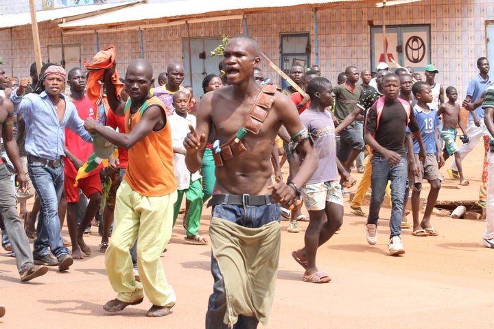 Demonstrators in the Central African capital of Bangui.