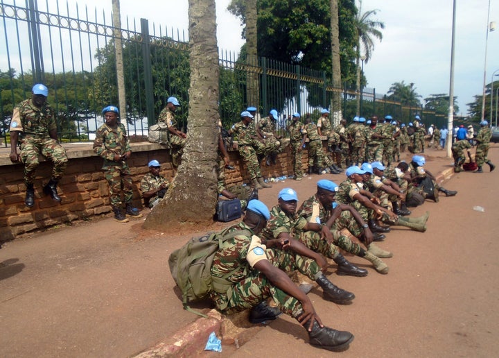 Soldiers from Cameroon serving in the Central African Republic demanded better pay and benefits on Sept. 9, 2015, in Yaounde, Cameroon.