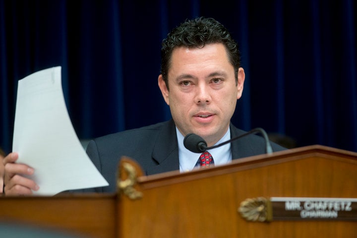 Rep. Jason Chaffetz (R-Utah), chairman of the House Oversight and Government Reform Committee, makes an opening statement during a hearing.