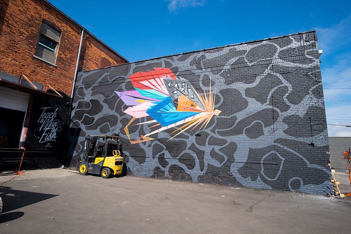 This was Rick Williams' first time working on a mural.