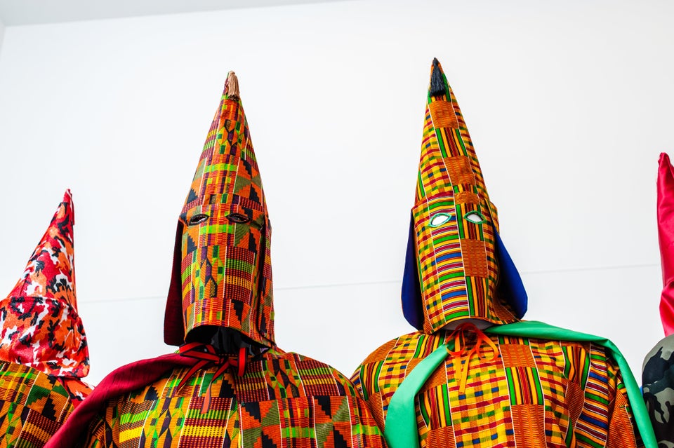 An artist's slavery relics and reimagined KKK robes show us the