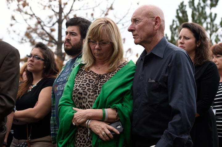 Sandy Phillips, left, and her husband Lonnie, parents of Aurora shooting victim Jessica Ghawi.