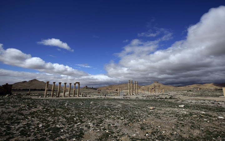 A picture taken on March 14, 2014 shows a general view of the ancient oasis city of Palmyra, 215 kilometres northeast of Damascus.