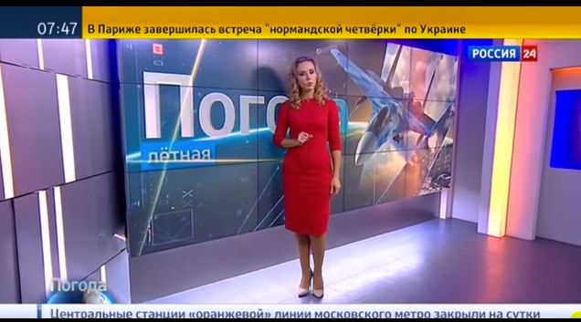A Russian TV forecaster called weather conditions in Syria "ideal" for bombing campaign.