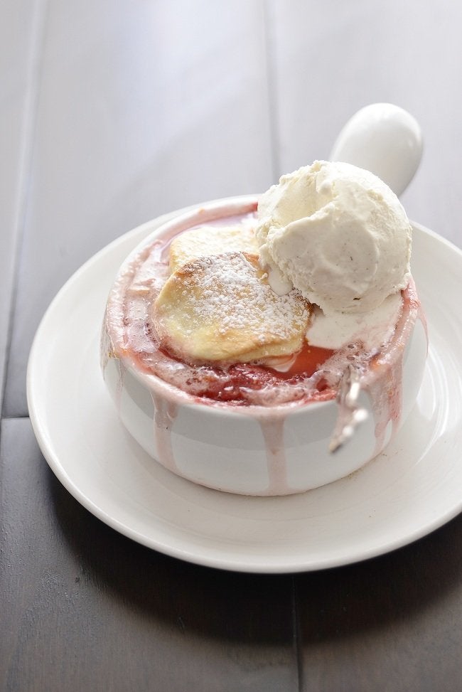 Rhubarb & Strawberry Cobbler