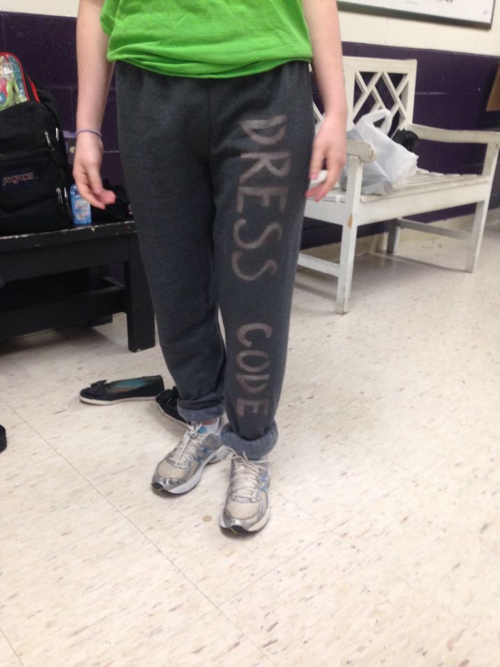 The sweatpants Lydia Cleveland is protesting at her school.