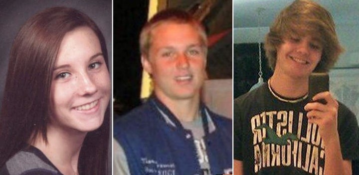 From left: Brittany Palumbo, 17, Marcus Freeman, 16, and Wesley McKinley, 17, of North Port High School all died.