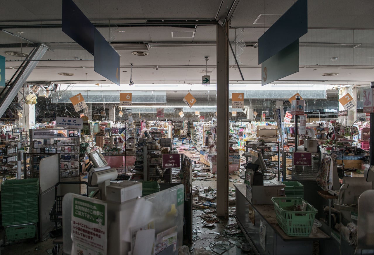 Inside a supermarket. 