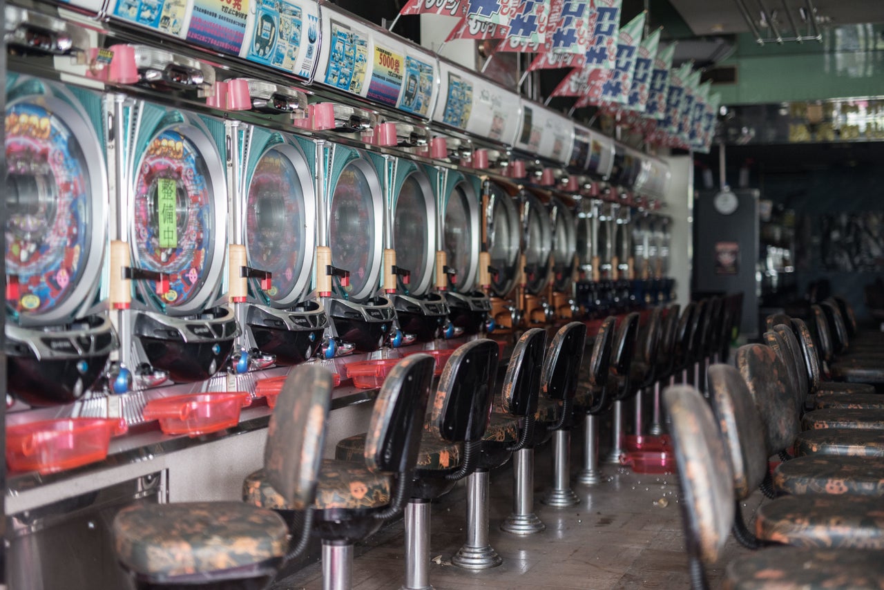 A gaming saloon once bustling with people is now empty.