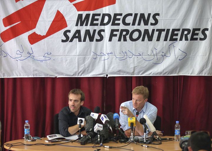 Doctors Without Borders holds a press conference after the airstrike on a Kunduz, Afghanistan, hospital.