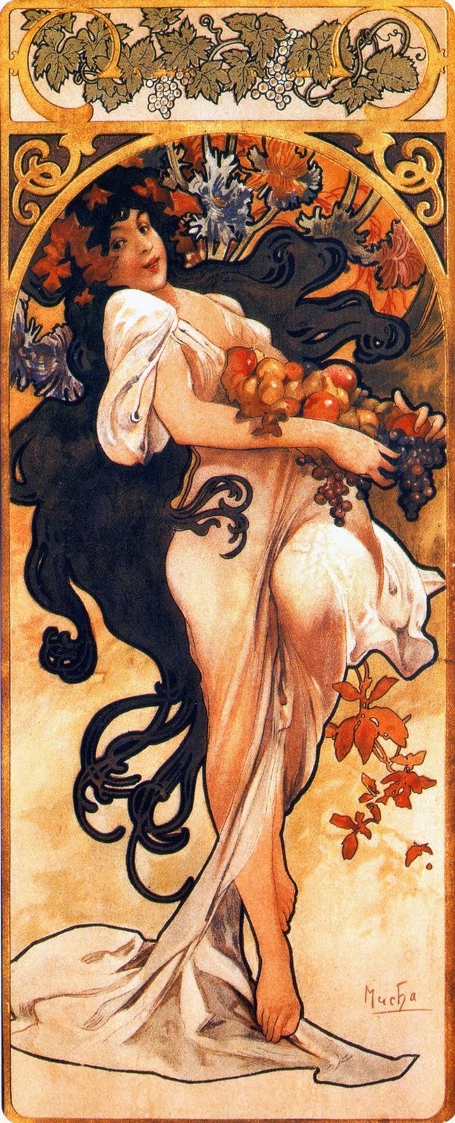 Alphonse Mucha, "Four Seasons," Autumn, 1897