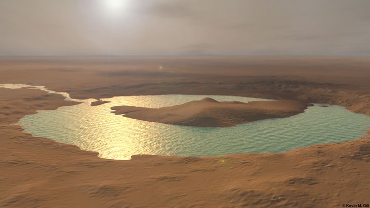 An animation of how the Gale Crater on Mars may have looked more than 3 billion years ago. 