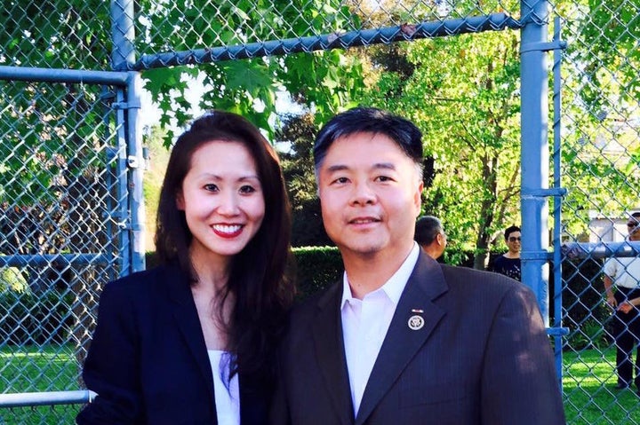 Li with Congressman Ted Lieu at a recent campaign event. 