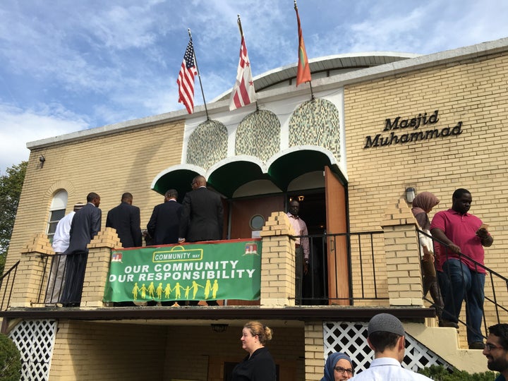 People gather for a prayer service at the Masjid Muhammad Islamic center in Washington, D.C., on Oct. 9, 2015.