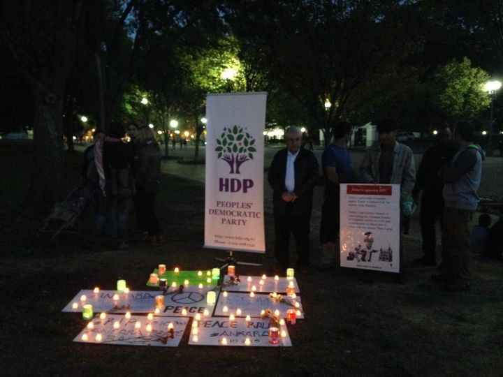 A Kurdish-organized vigil at the White House for the victims of Saturday's attacks in Turkey doubled as a political rally against the current Turkish government.