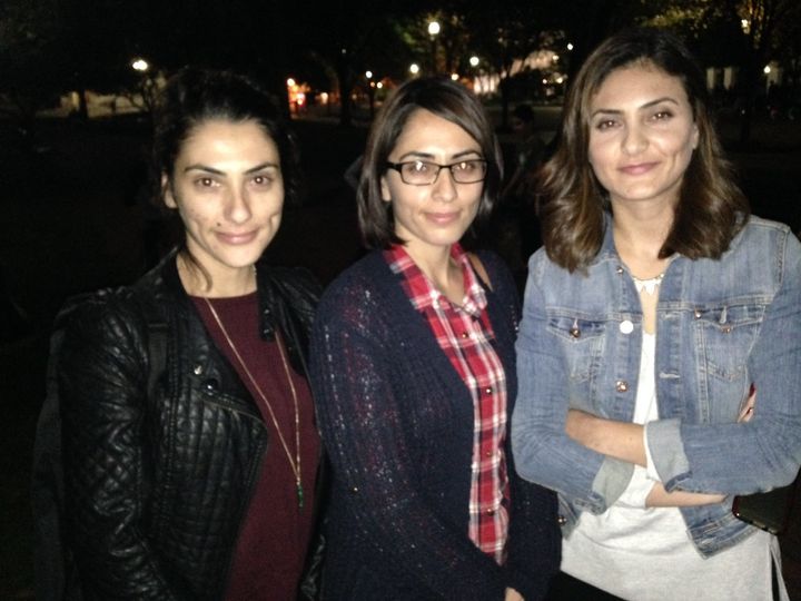 From left to right, sisters Ozlem, Ozge and Sevgi Arslan came to the White House on Sunday night to pay their respects to the victims of Saturday's bombings.