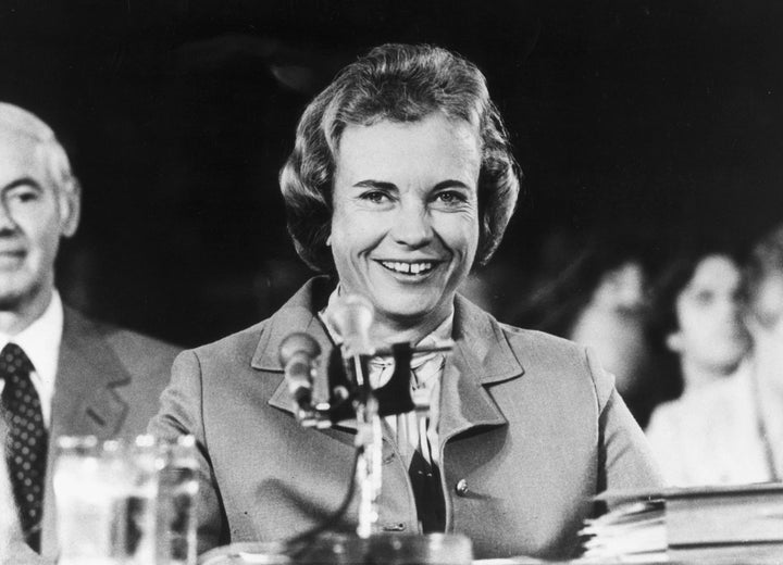 Sandra Day O'Connor testifies before the Senate Judiciary Committee in September 1981 during her confirmation hearing for her nomination to the Supreme Court.