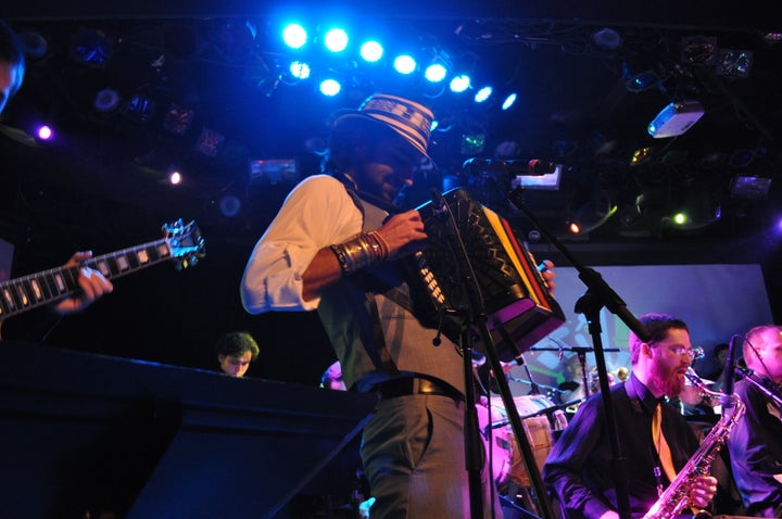 Gregorio Uribe performs at Le Poisson Rouge in New York City.