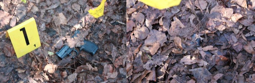On the left, a photo of the gun taken at 10:06 a.m. On the right, a photo of the gun taken at 10:26 a.m.
