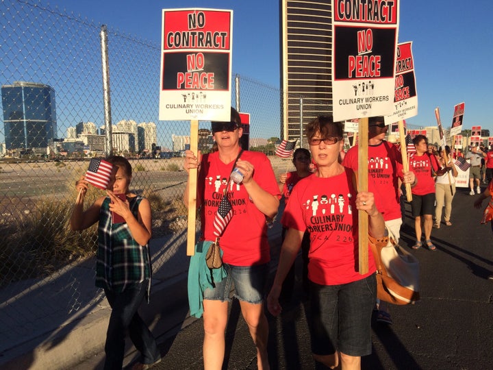 Protesters marched to the Trump International hotel Monday evening.