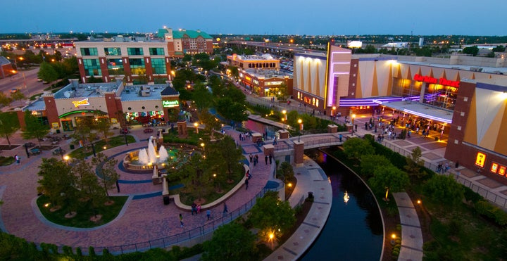 Bricktown, in downtown Oklahoma City, be a warehouse district. 