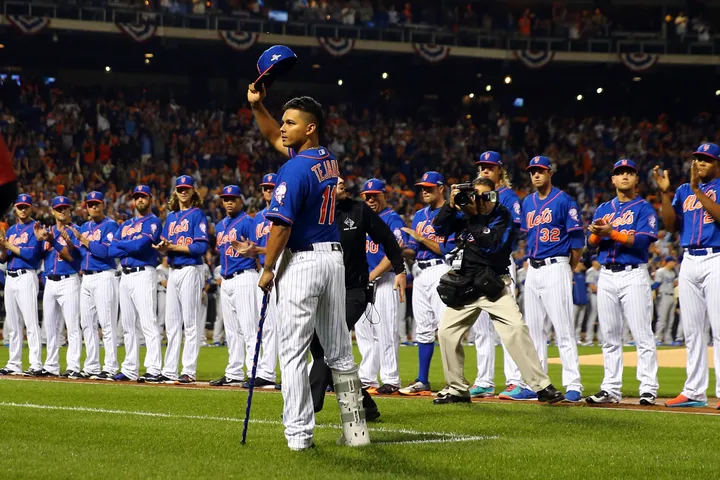 Ruben Tejada gets to ride his replacement around like a small horse 