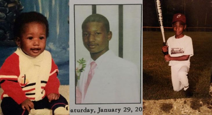 From left to right, Robert Chambers as a baby, a photo taken from the program at Chambers' funeral, and Chambers as a child. His family says it's unlikely he would have been involved in the burglary that cops say he committed just before he was killed.