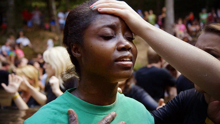 Nineteen-year-old Cha Cha, an evangelical Christian college student, participates in a group baptism, hoping to reconnect with her faith after a recent trauma has shaken her to the core.