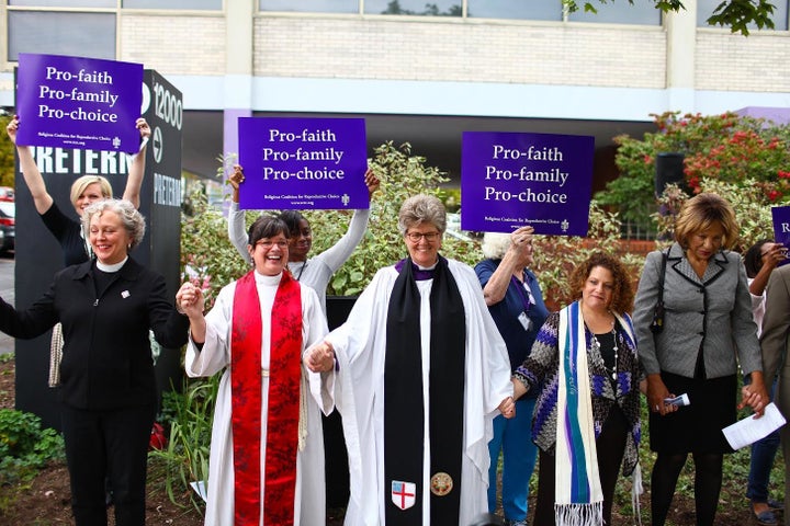 From left to right: Rev. Dr. Shawnthea Monroe, Rev. Laura Young, Rev. Tracey Lind, Rabbi Allison Vann, Rev. Dr. Susan K. Smith