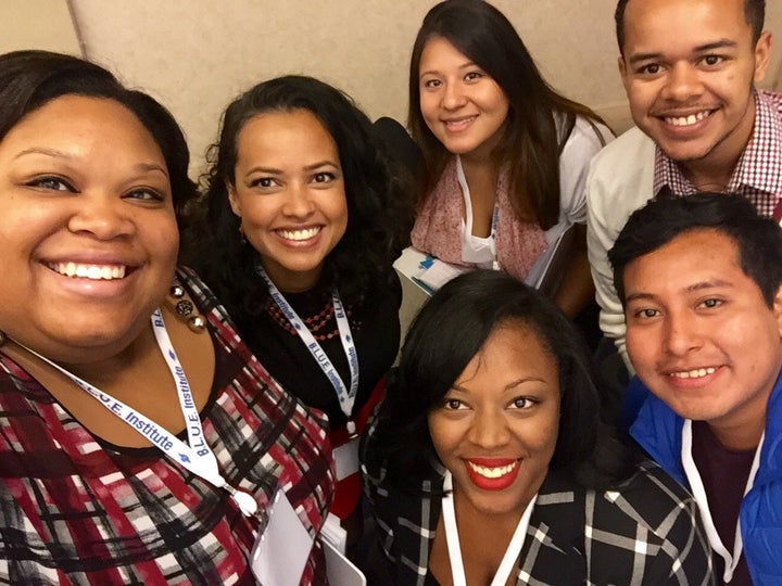 Some of the program's participants take a selfie. 