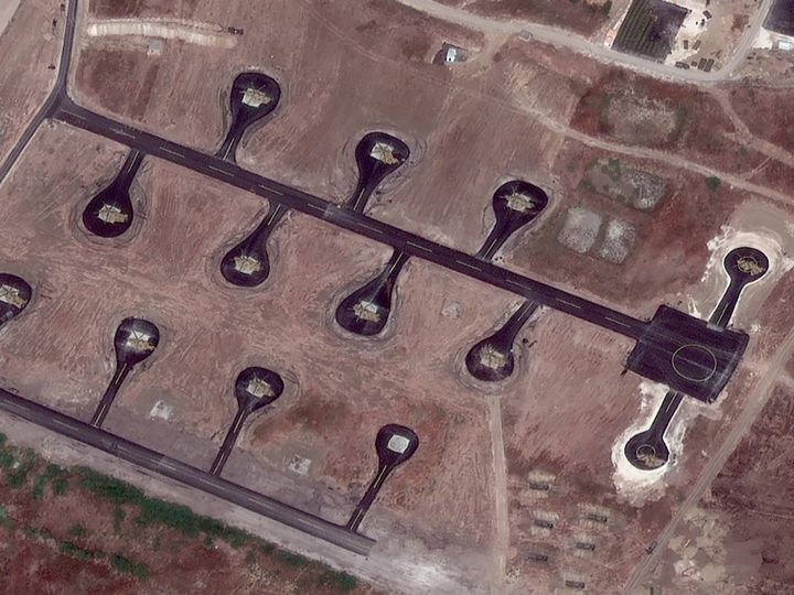 Satellite imagery of the Bassel Al-Assad Air Base in Syria on Sept. 23, 2015.