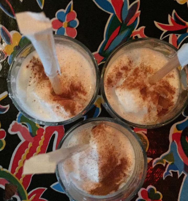 Cocada is a coconut milkshake with cinnamon, aka dessert heaven.