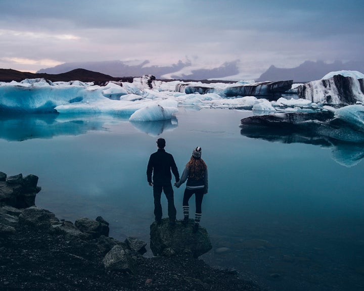 A foggy morning at Jokulsarlon glacial lagoon.