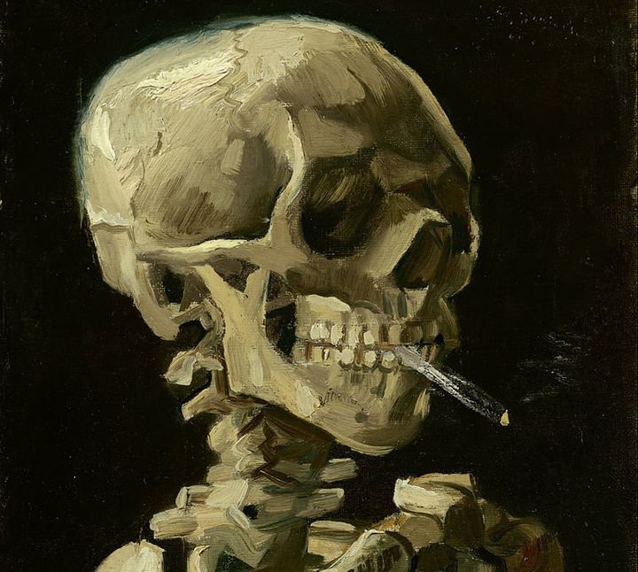 Vincent van Gogh, "Head of a skeleton with a burning cigarette," 1886