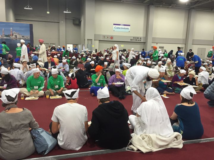 Thousands partook of a free langar meal on Saturday, Oct. 17, 2015, during the Parliament of the World's Religions.
