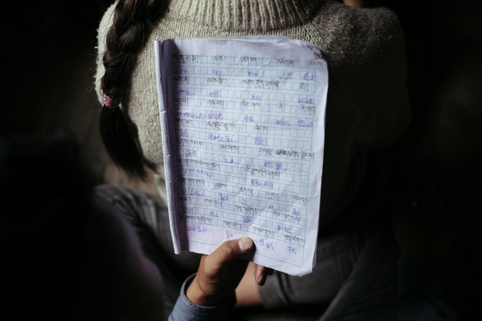 Local children in a Tibetan language class in Erdao Qiao village.