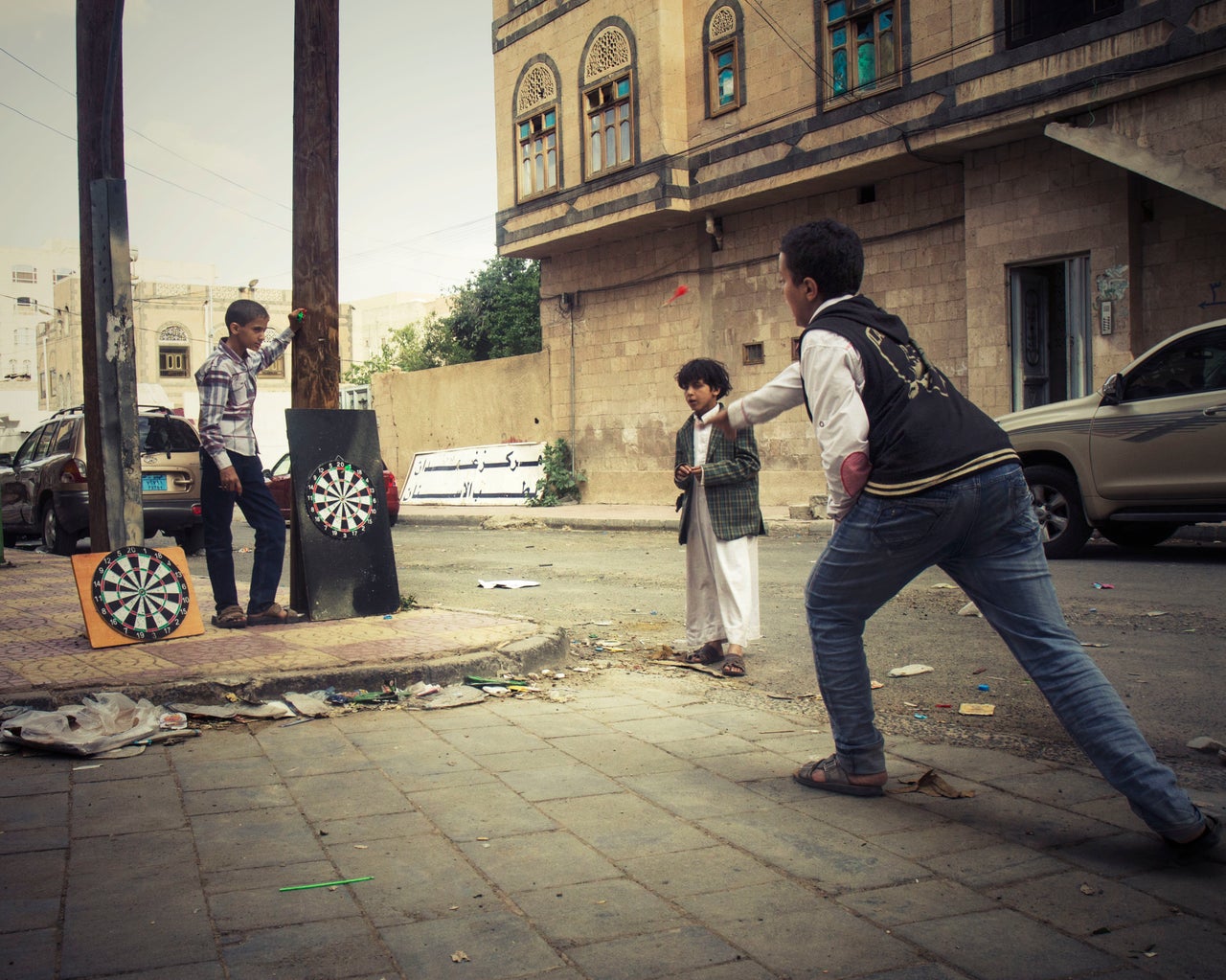 Children play outside, May 30, 2015.